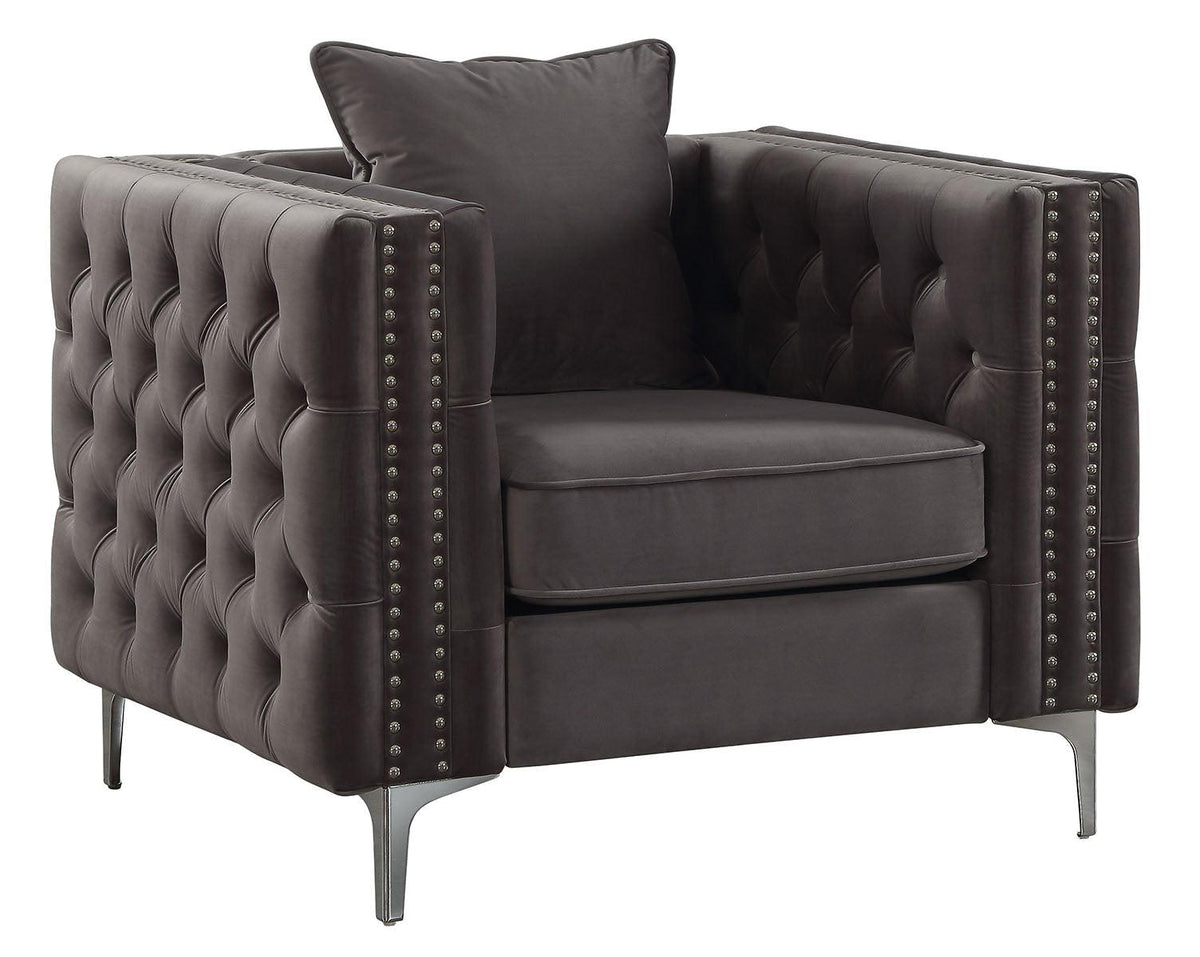 Acme Furniture Gillian II Chair in Dark Gray 53389  Las Vegas Furniture Stores