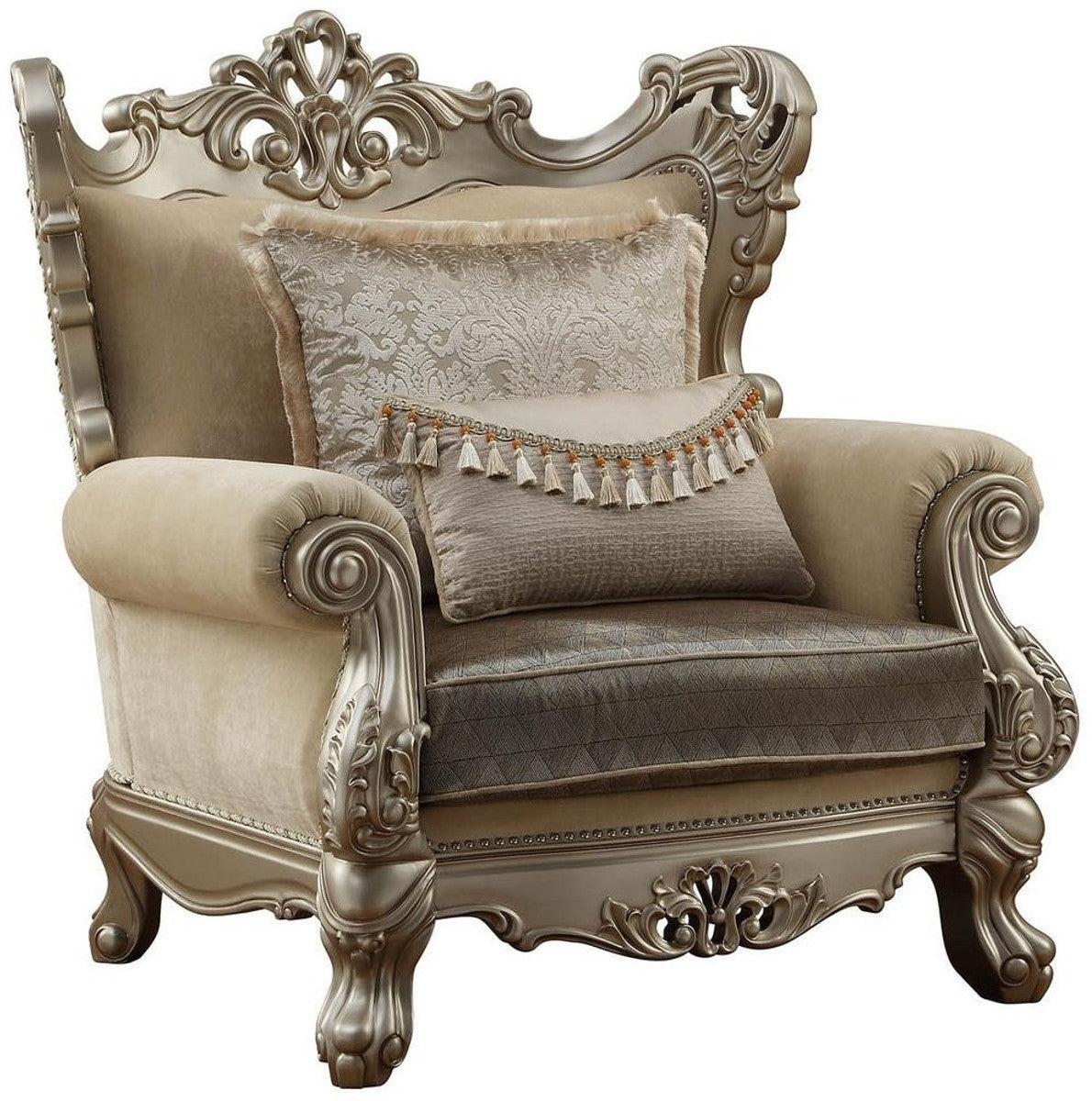 Acme Furniture Ranita Chair in Champagne 51042  Las Vegas Furniture Stores