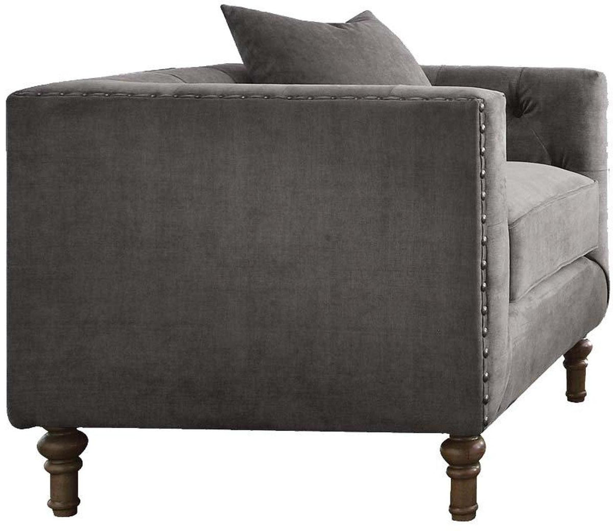 Acme Furniture Sidonia Arm Chair in Gray Velvet 53582  Las Vegas Furniture Stores