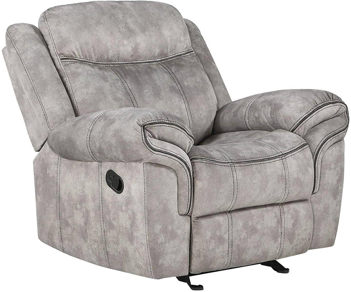 Acme Furniture Zubaida Motion Glider Recliner in 2-Tone Gray Velvet 55027  Las Vegas Furniture Stores