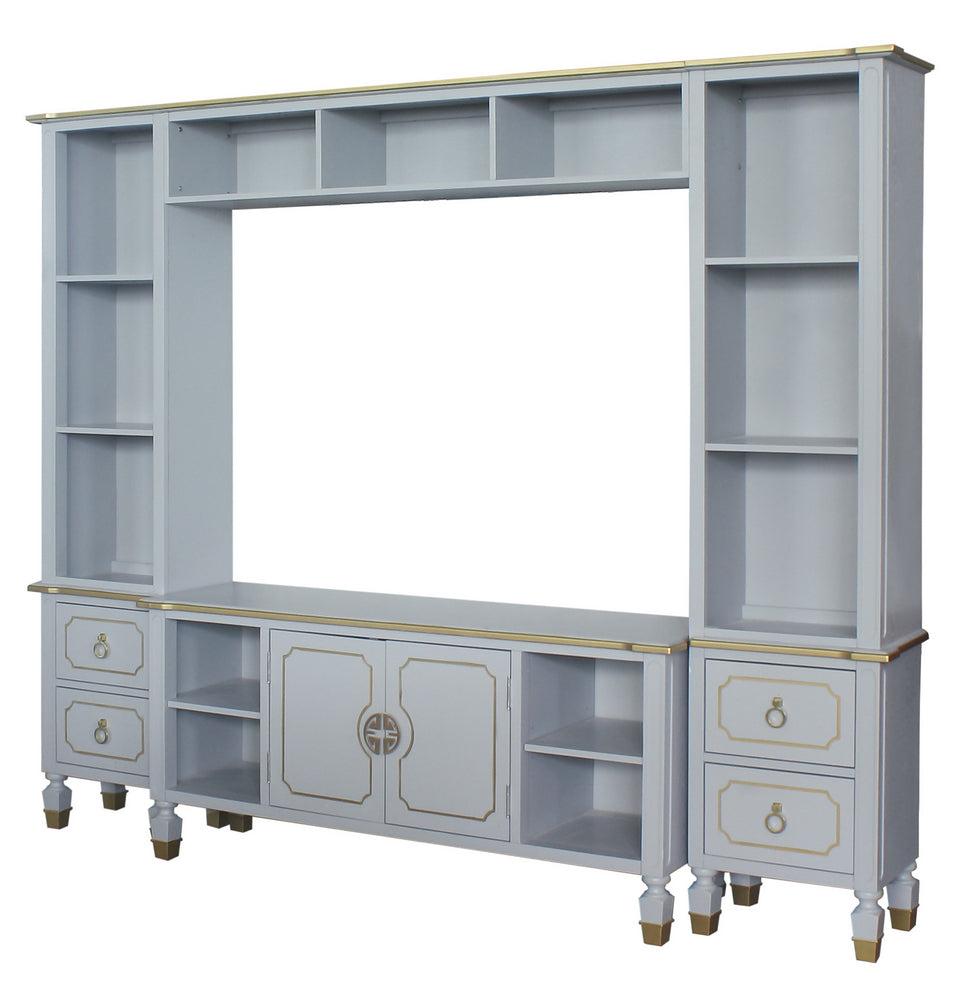 ACME House Marchese Entertainment Center with TV Stand in Pearl Gray 91990  Las Vegas Furniture Stores