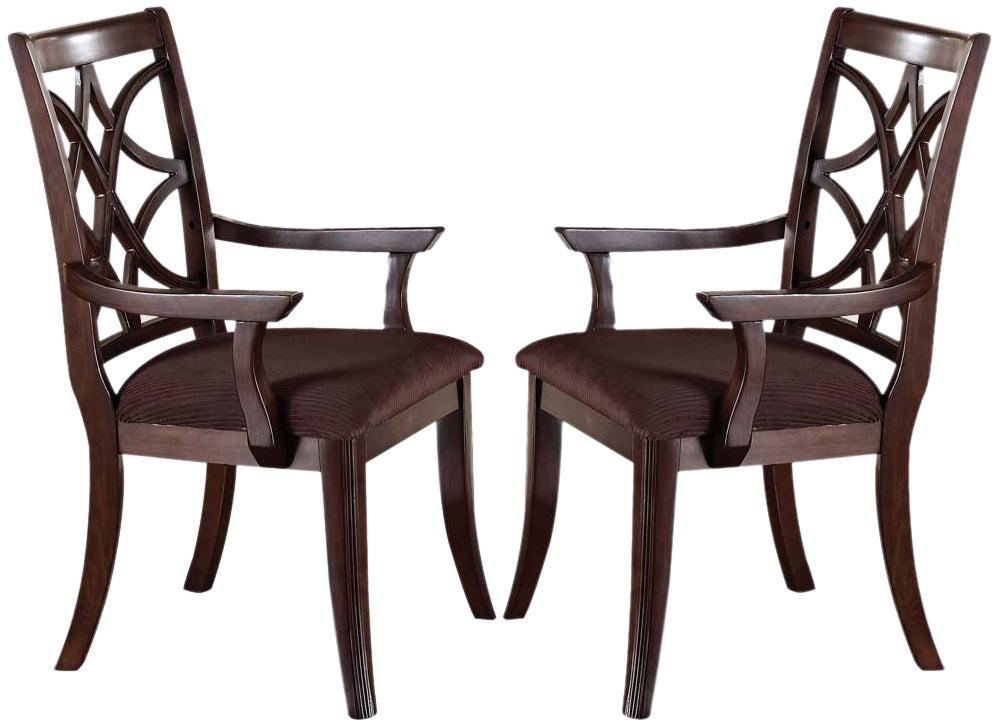 Acme Keenan Dining Arm Chairs (Set of 2) in Dark Walnut 60258  Las Vegas Furniture Stores