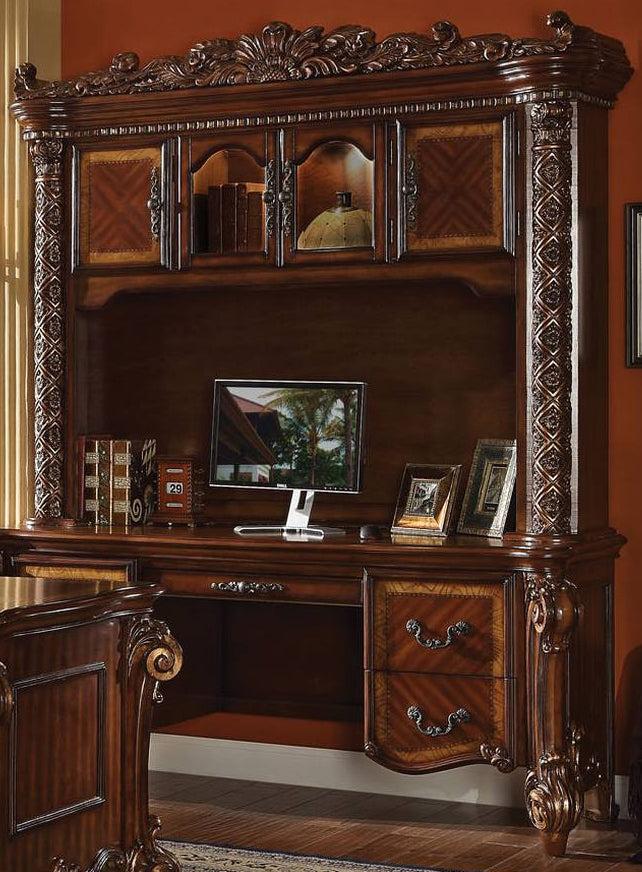 Acme Vendome Bookcase with Intricate Carving Design in Cherry 92128  Las Vegas Furniture Stores