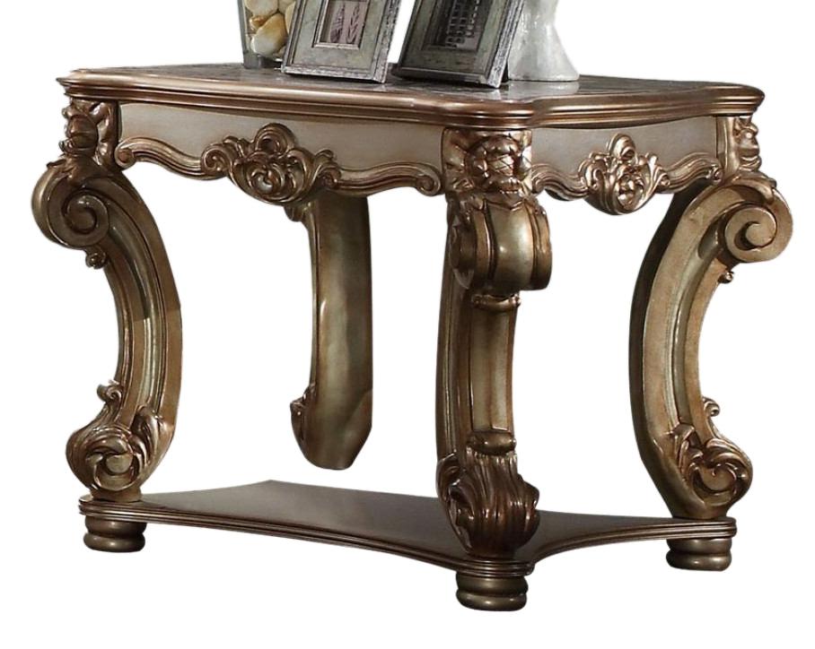 Acme Vendome End Table in Gold Patina 83121  Las Vegas Furniture Stores