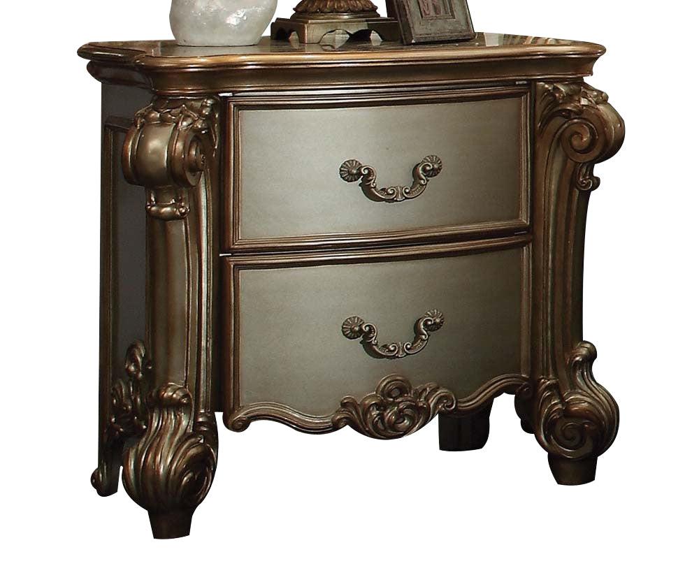 Acme Vendome Nightstand in Gold Patina 23003  Las Vegas Furniture Stores