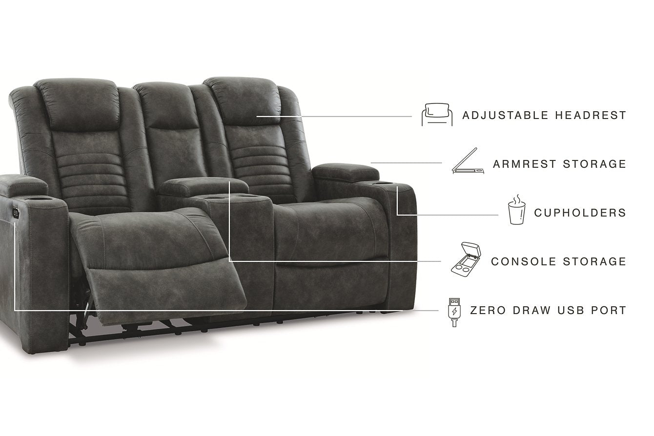 Soundcheck Power Reclining Loveseat with Console - Half Price Furniture