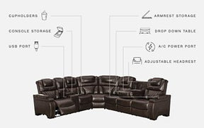 Warnerton 3-Piece Power Reclining Sectional - Half Price Furniture