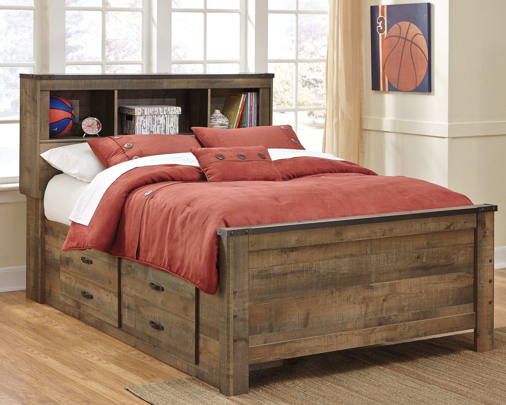 Trinell Bed with 2 Storage Drawers Half Price Furniture