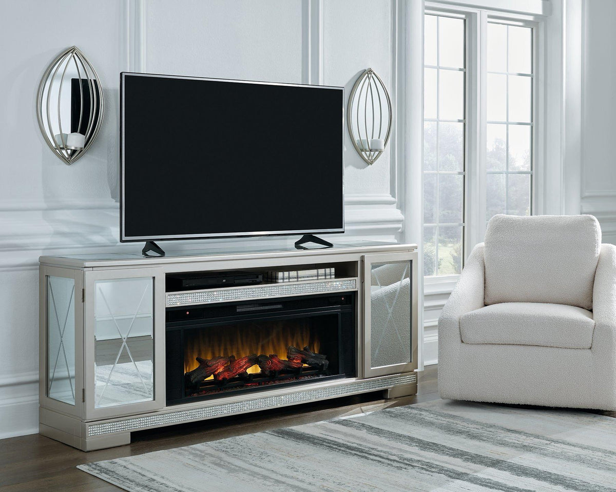 Flamory 72" TV Stand with Electric Fireplace - Las Vegas Furniture Stores
