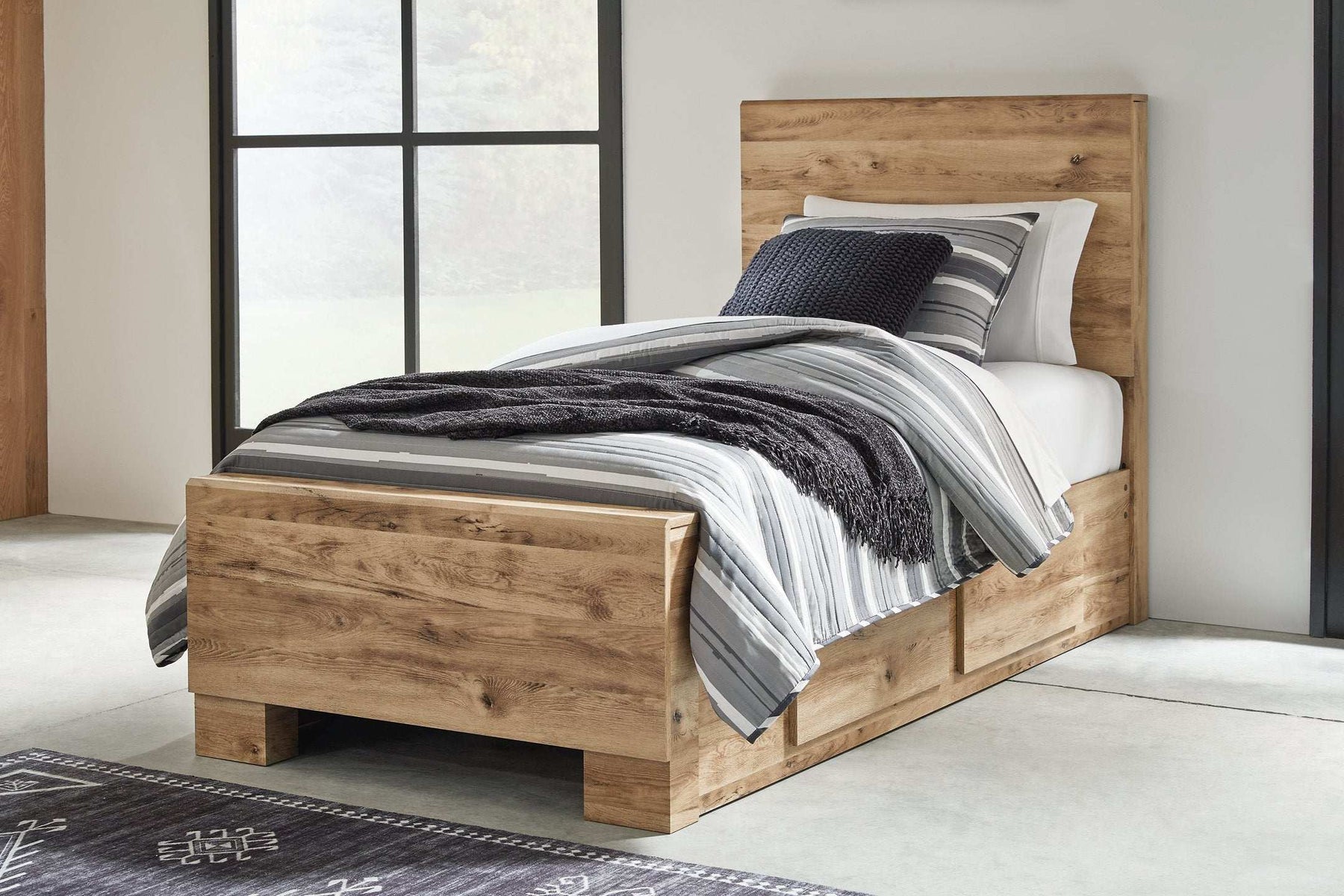 Hyanna Bed with 1 Side Storage Half Price Furniture