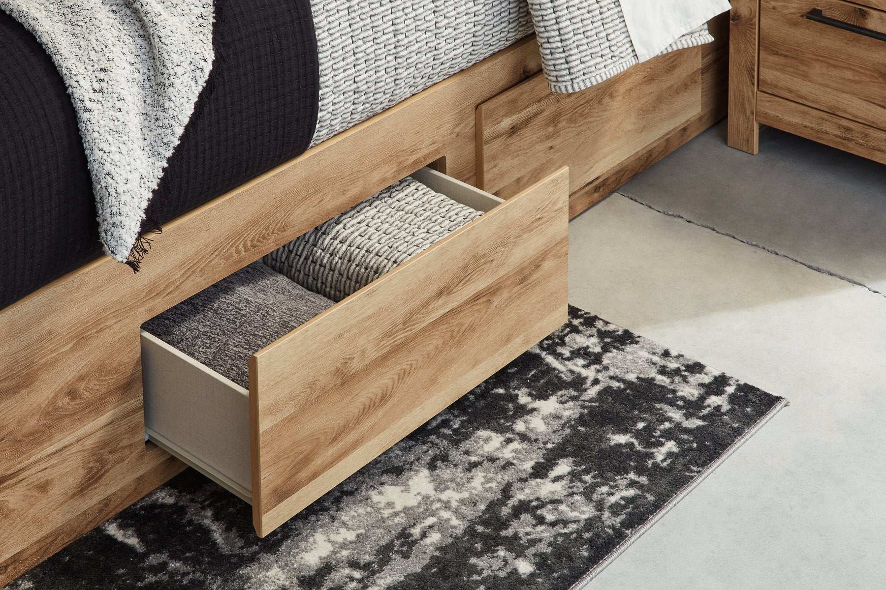 Hyanna Panel Storage Bed with 1 Under Bed Storage Drawer - Half Price Furniture