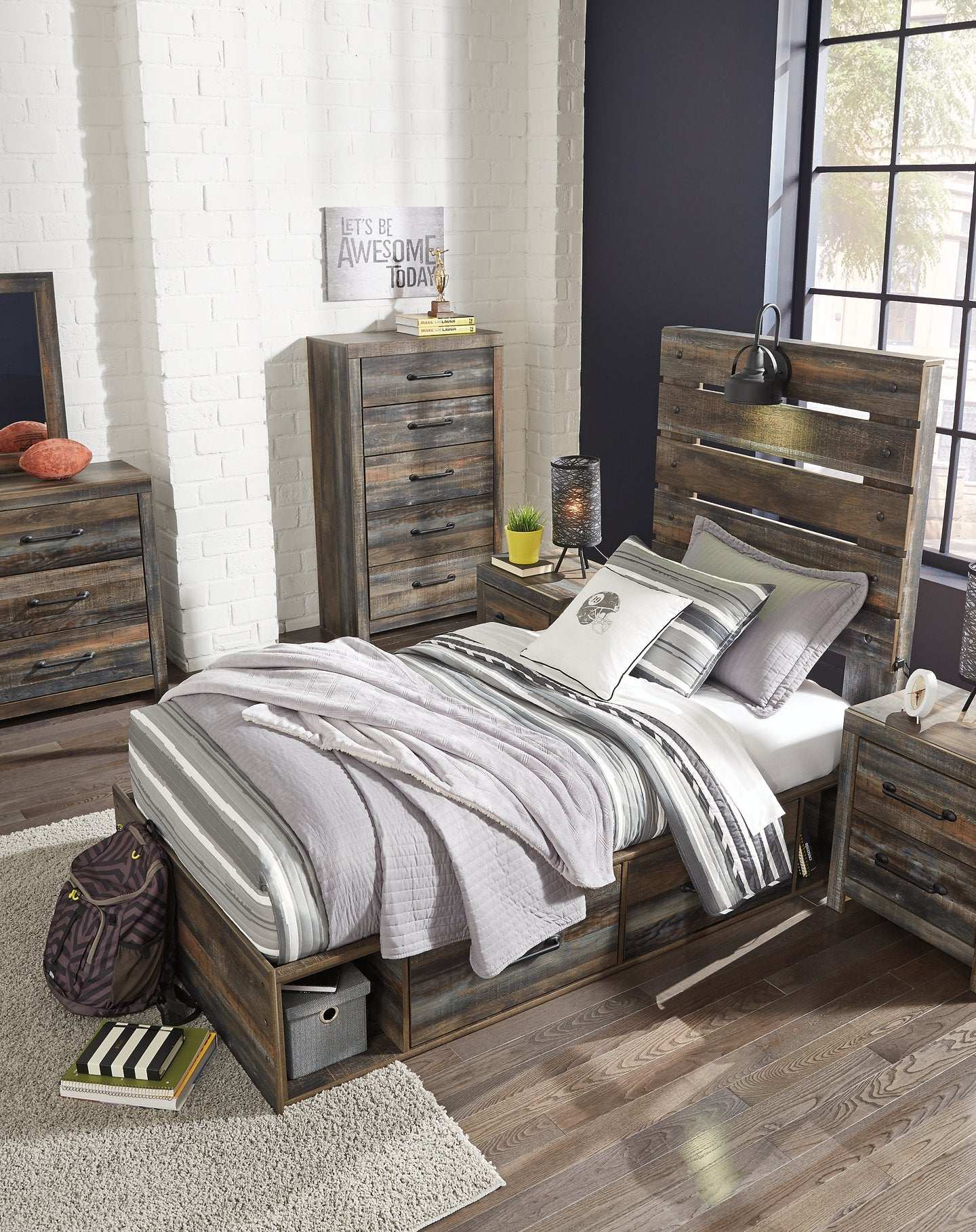Drystan Bed with 2 Storage Drawers Half Price Furniture