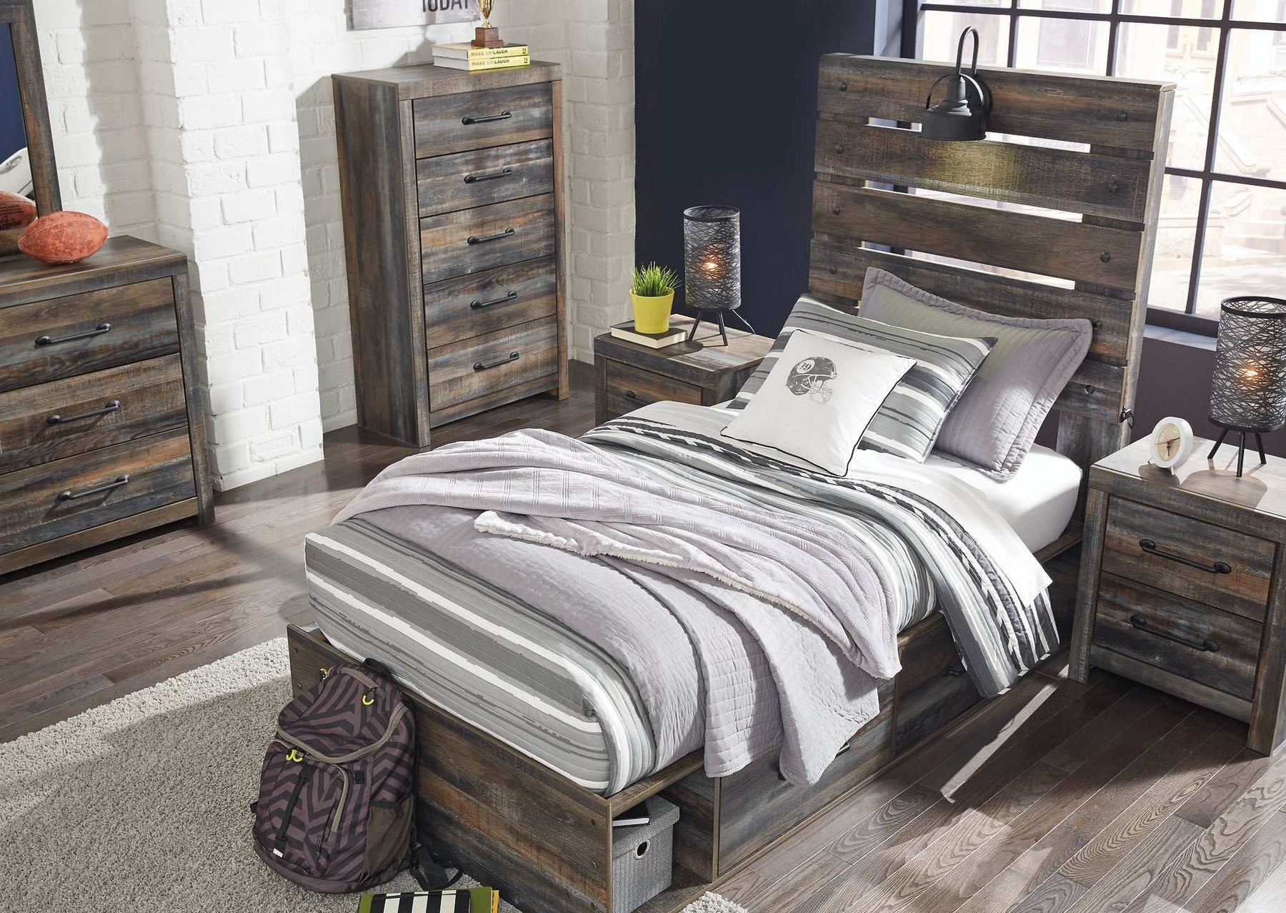 Drystan Bed with 2 Storage Drawers Half Price Furniture