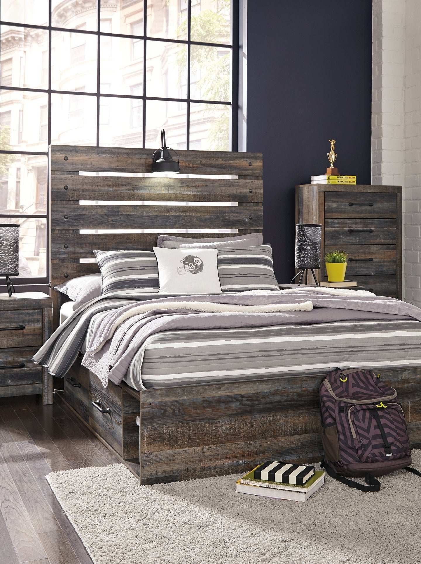 Drystan Bed with 2 Storage Drawers Half Price Furniture