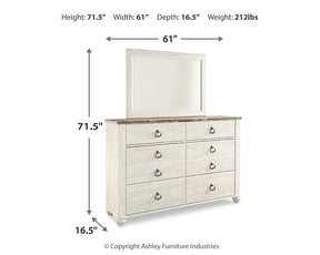 Willowton Dresser and Mirror - Half Price Furniture