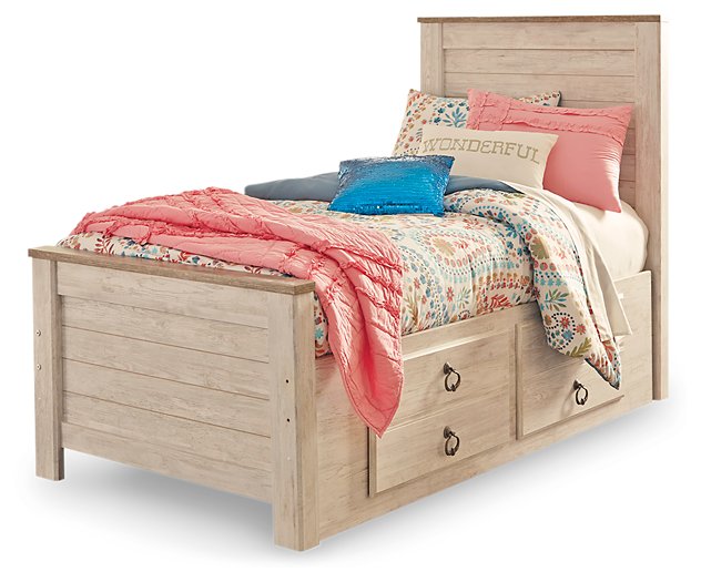 Willowton Bed with 2 Storage Drawers  Half Price Furniture
