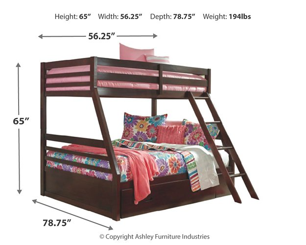 Halanton Youth Bunk Bed with 1 Large Storage Drawer - Half Price Furniture