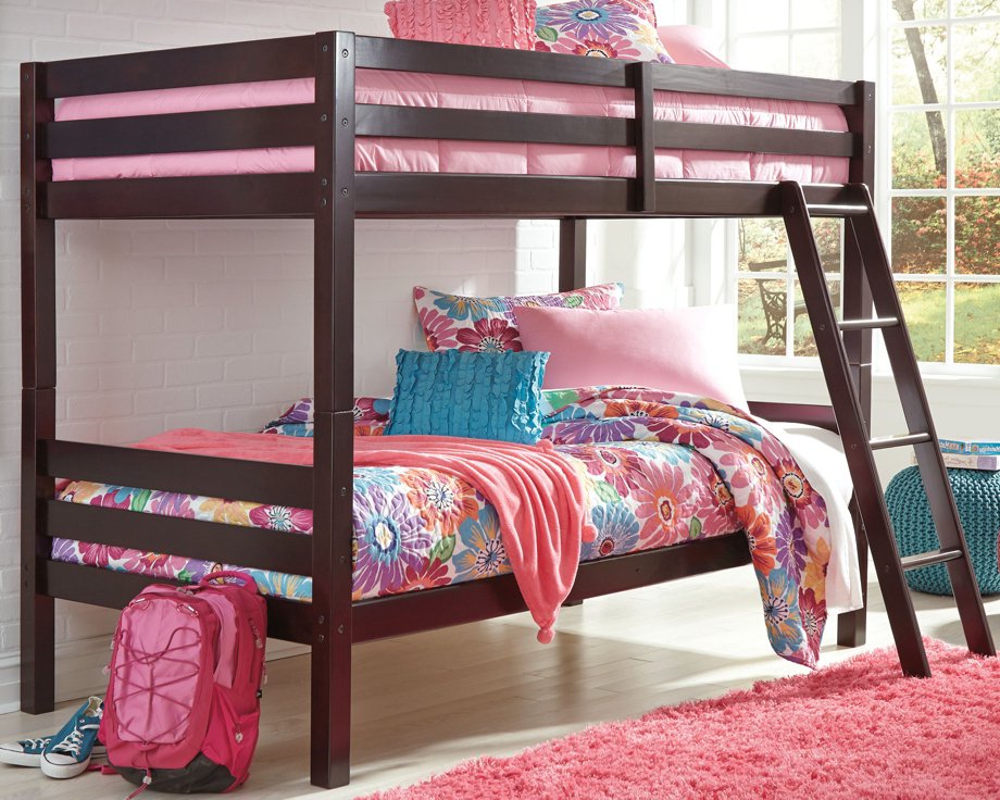Halanton Youth Bunk Bed with Ladder  Half Price Furniture