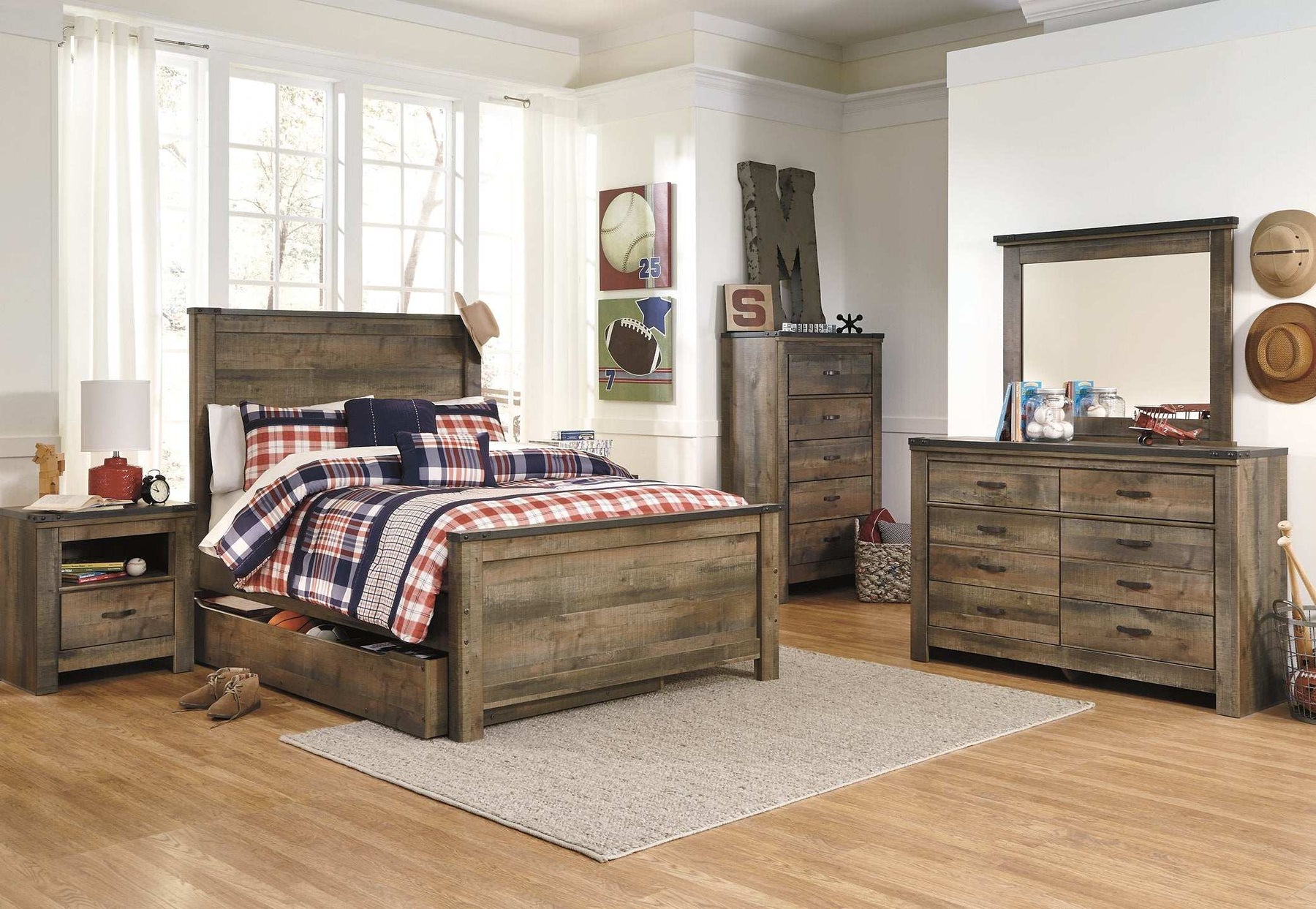 Trinell Bed with 2 Storage Drawers Half Price Furniture