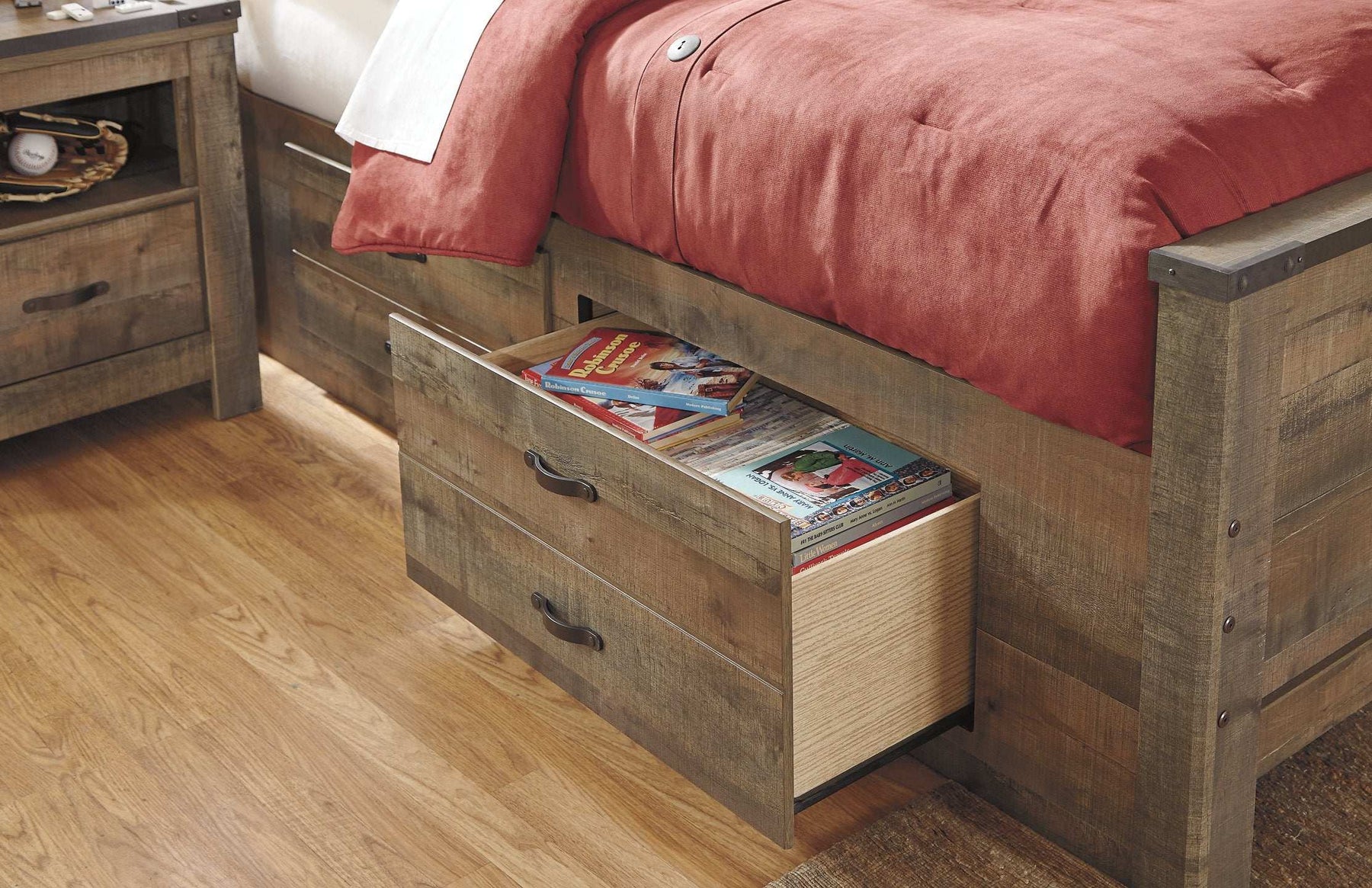Trinell Bed with 2 Storage Drawers Half Price Furniture