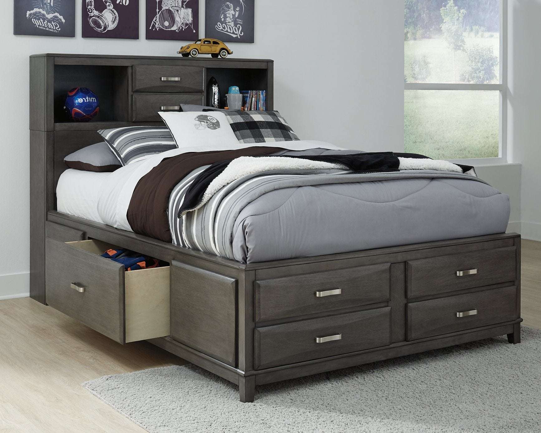 Caitbrook Storage Bed with 7 Drawers Half Price Furniture