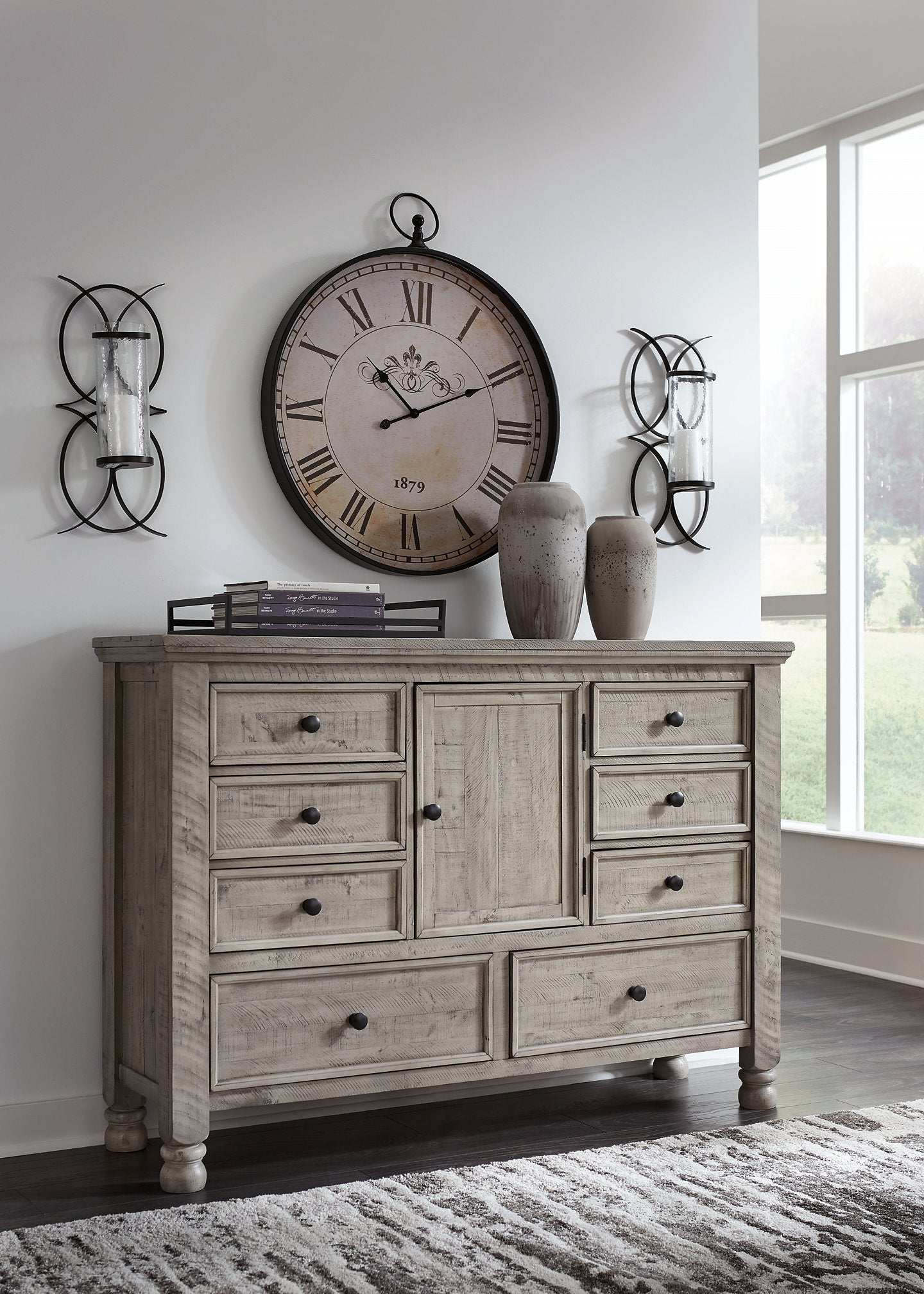 Harrastone Dresser and Mirror Half Price Furniture