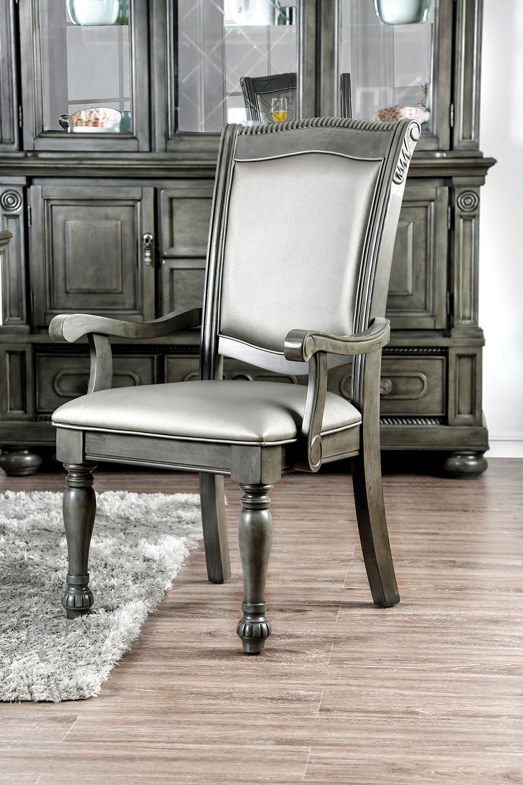 Alpena Brown Cherry/Espresso Arm Chair (2/CTN) - Half Price Furniture