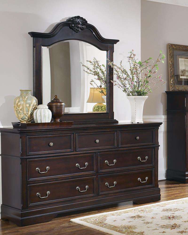 Cambridge Carved Dresser Mirror Cappuccino - Half Price Furniture