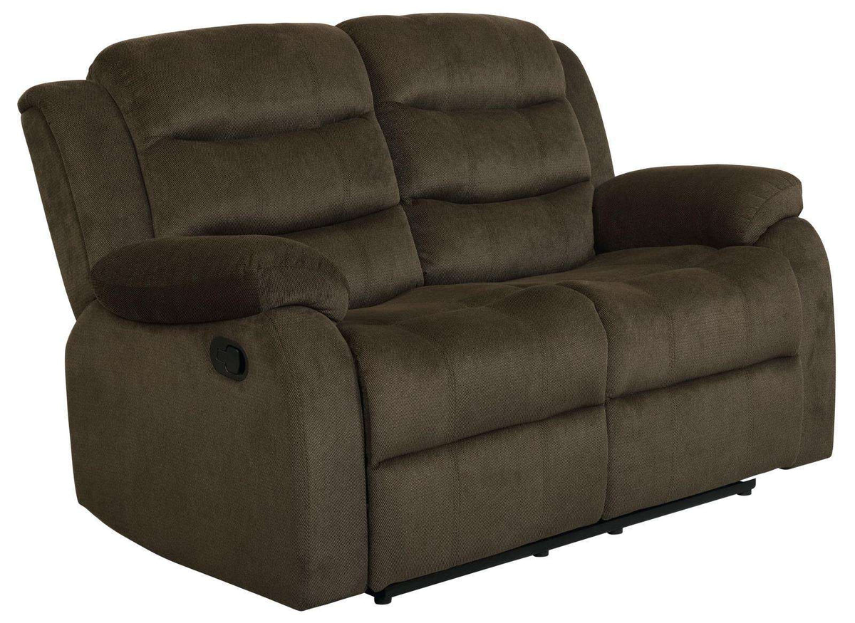 Rodman Pillow Top Arm Motion Loveseat Olive Brown - Loveseat - Half Price Furniture