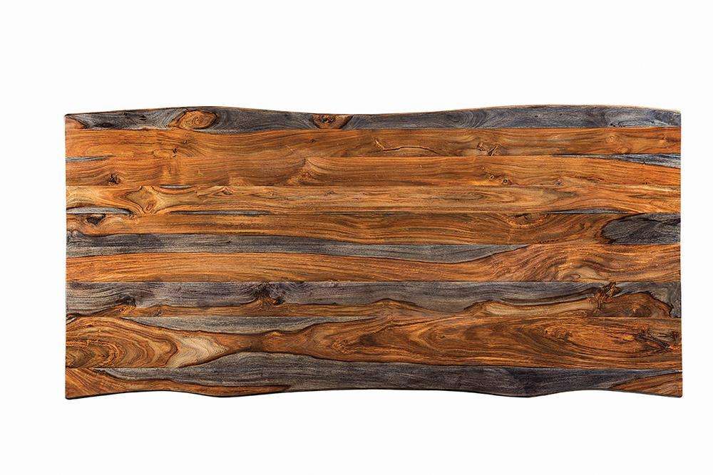 Ditman Live Edge Dining Table Grey Sheesham and Black - Half Price Furniture