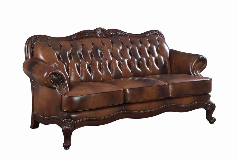Victoria Rolled Arm Sofa Tri-tone and Brown  Las Vegas Furniture Stores