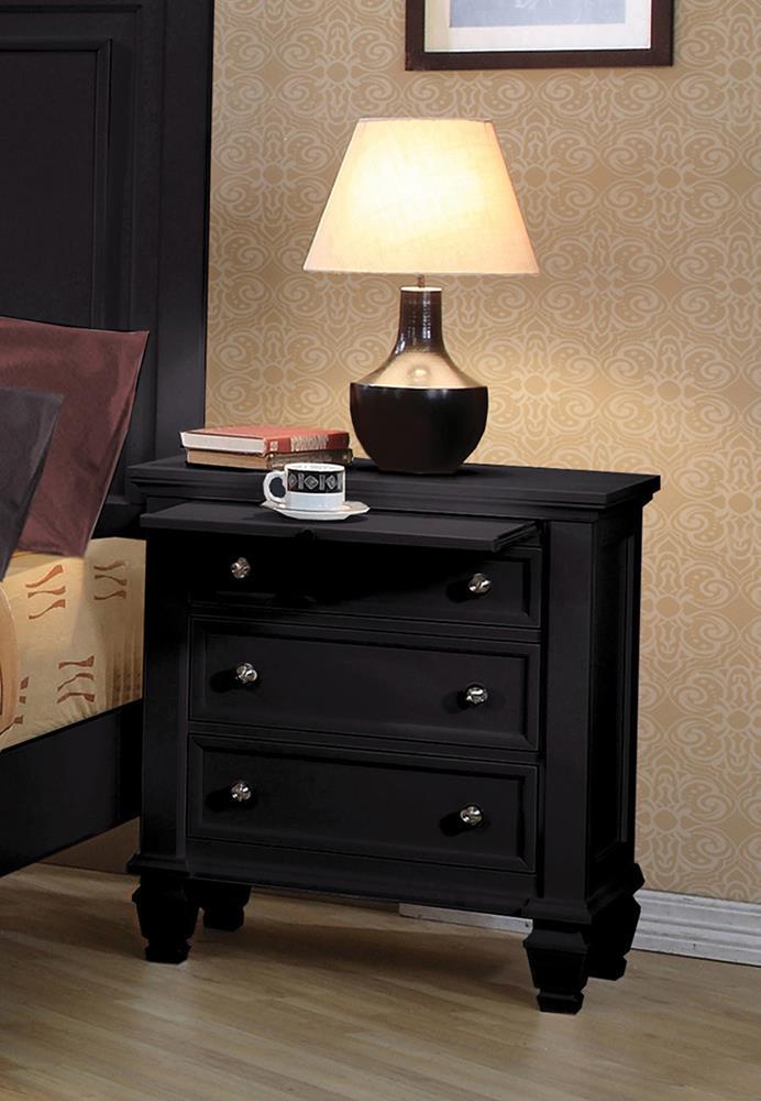 Sandy Beach 3-drawer Nightstand Black Sandy Beach 3-drawer Nightstand Black Half Price Furniture
