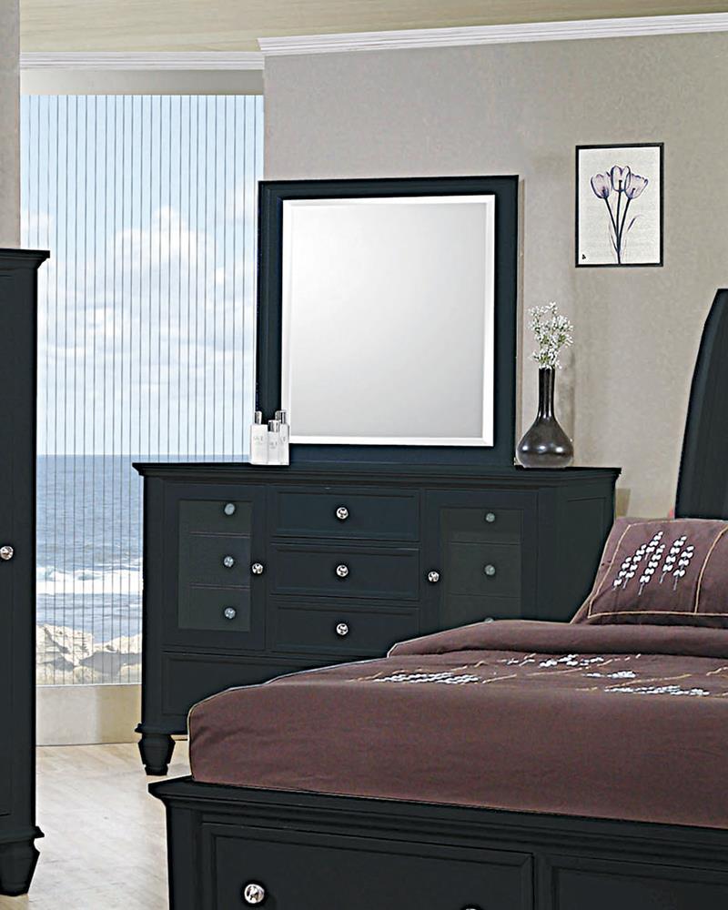 Sandy Beach Vertical Dresser Mirror Black - Mirror - Half Price Furniture
