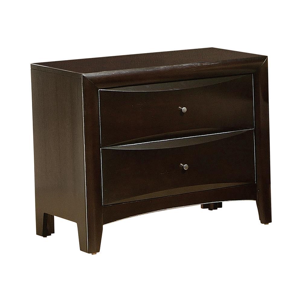 Phoenix 2-drawer Nightstand Deep Cappuccino Phoenix 2-drawer Nightstand Deep Cappuccino Half Price Furniture