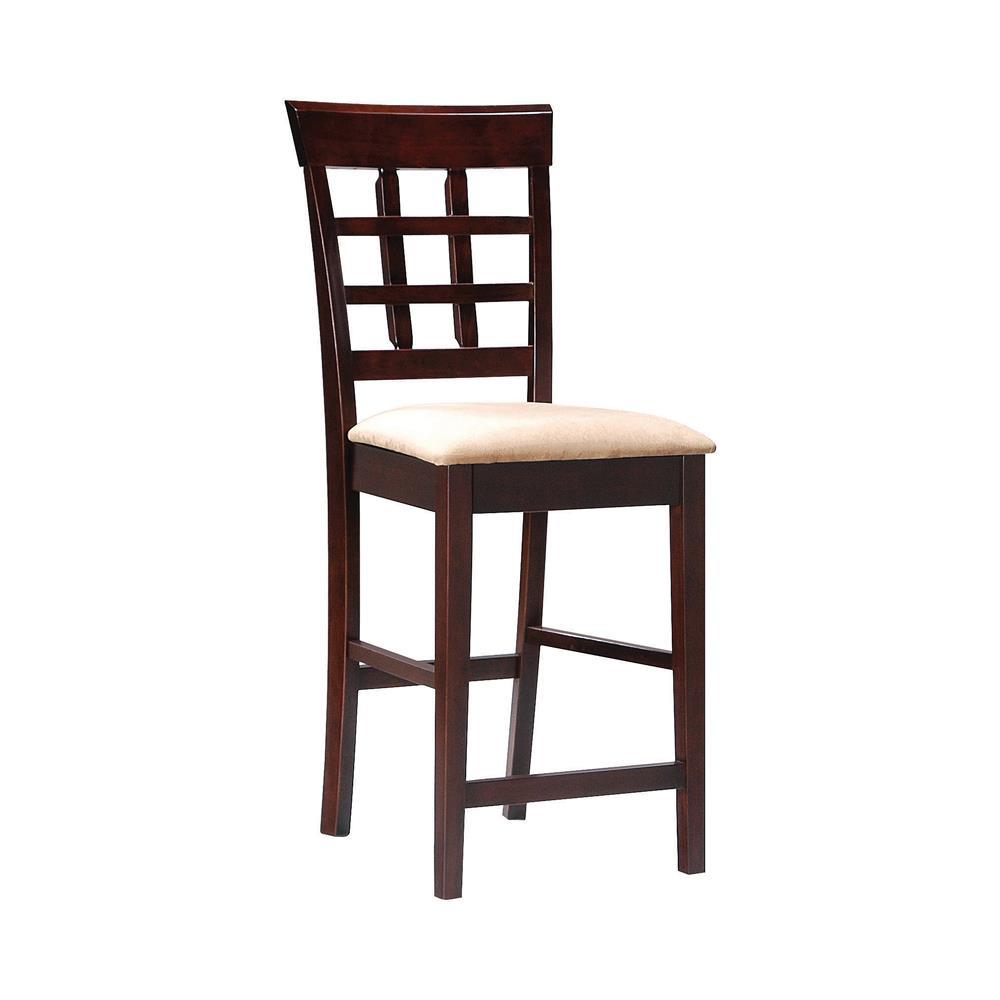 Gabriel Upholstered Counter Height Stools Cappuccino and Beige (Set of 2) Half Price Furniture