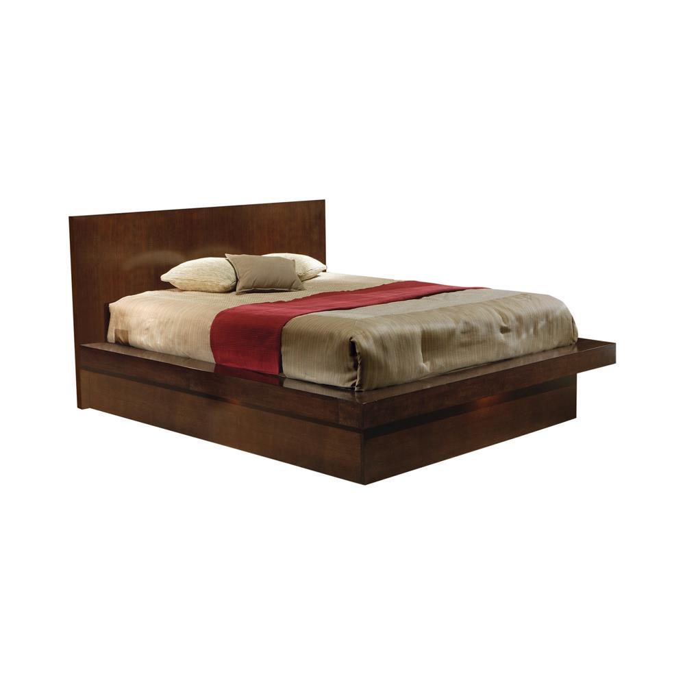 Jessica Eastern King Platform Bed with Rail Seating Cappuccino - Bed - Half Price Furniture