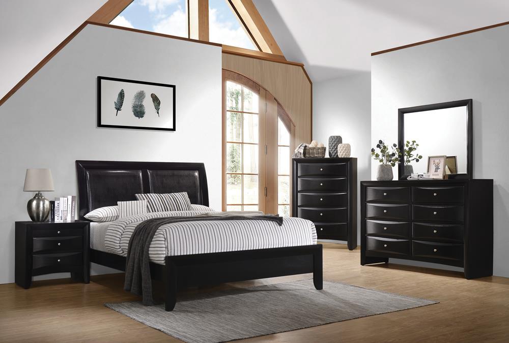 Briana California King Upholstered Panel Bed Black - Bed - Half Price Furniture