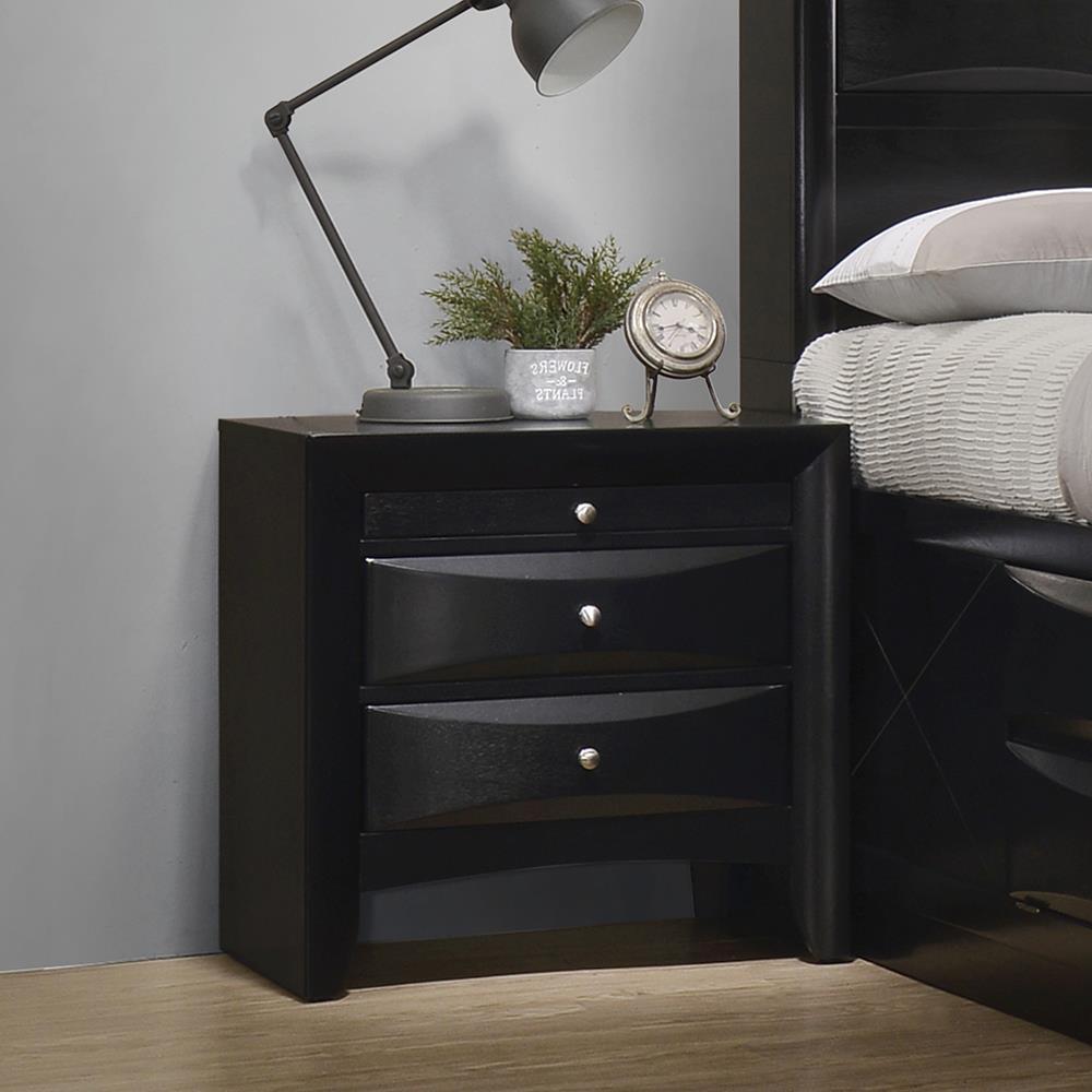 Briana Rectangular 2-drawer Nightstand Black Briana Rectangular 2-drawer Nightstand Black Half Price Furniture