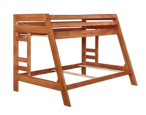 Wrangle Hill Twin Over Full Bunk Bed with Built-in Ladder Amber Wash - Half Price Furniture