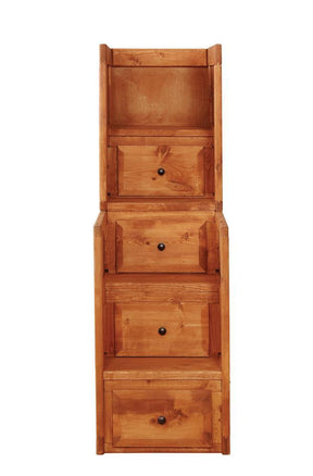 Wrangle Hill 4-drawer Stairway Chest Amber Wash Wrangle Hill 4-drawer Stairway Chest Amber Wash Half Price Furniture