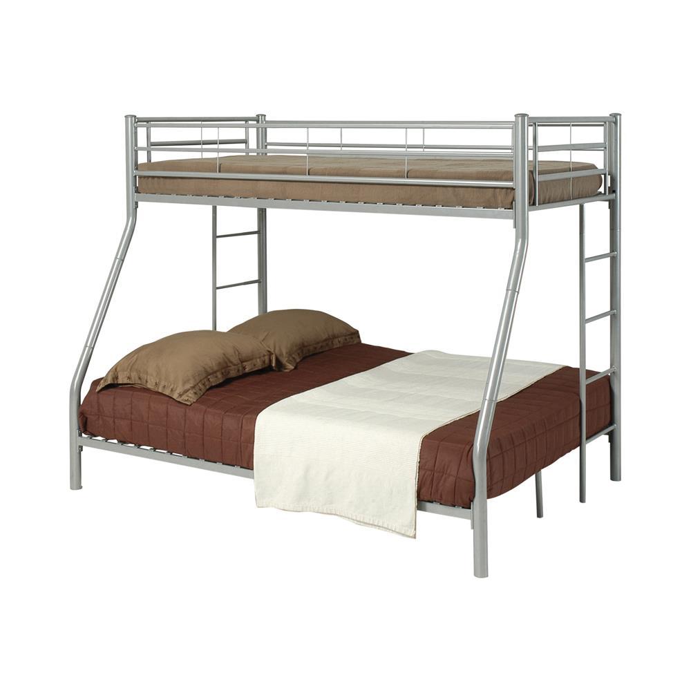 Hayward Twin Over Full Bunk Bed Silver  Las Vegas Furniture Stores