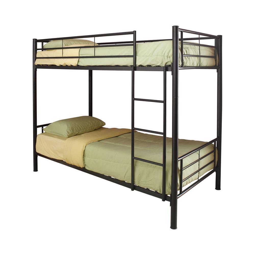 Hayward Twin Over Twin Bunk Bed Black - Half Price Furniture