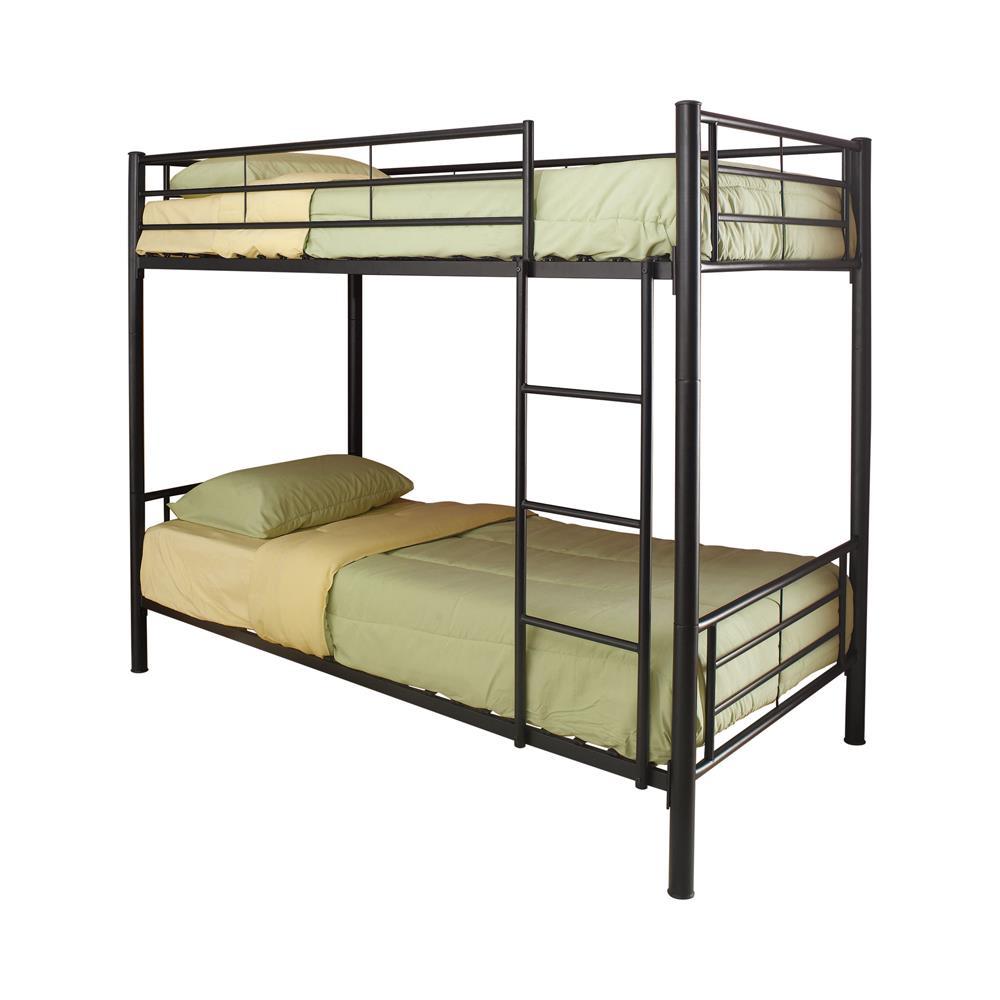 Hayward Twin Over Twin Bunk Bed Black - Bunk Bed - Half Price Furniture