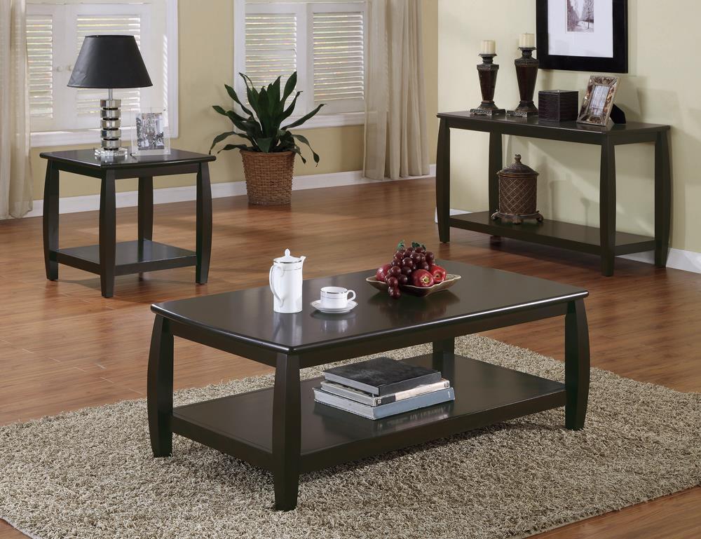 Dixon Rectangular Coffee Table with Lower Shelf Espresso  Las Vegas Furniture Stores