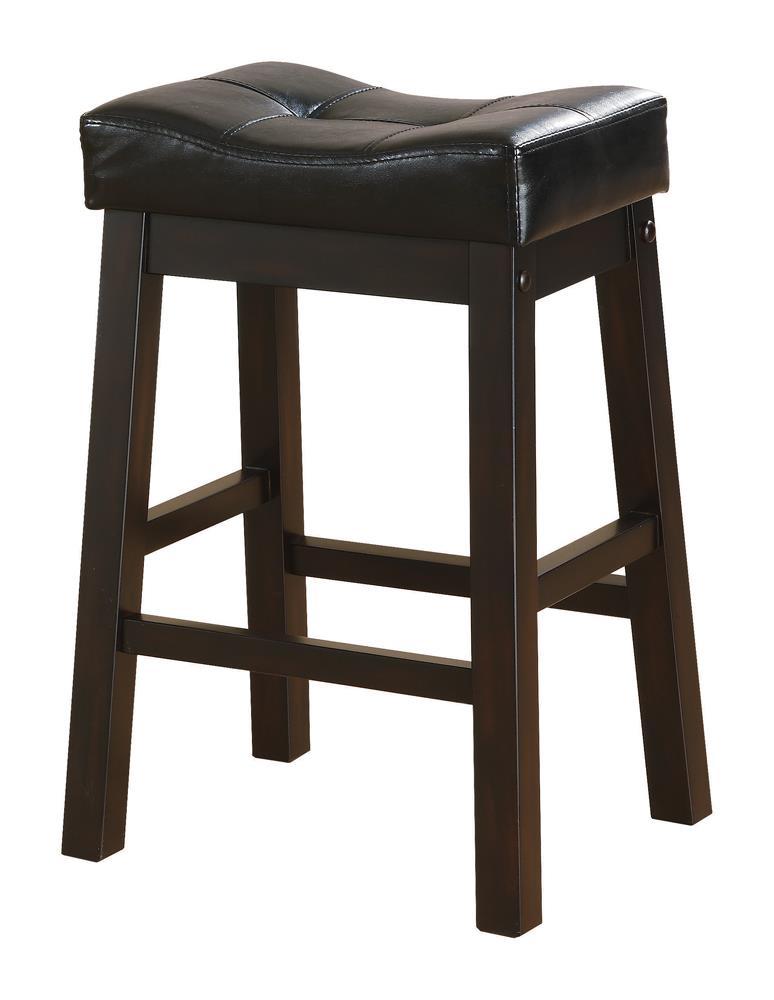 Donald Upholstered Counter Height Stools Black and Cappuccino (Set of 2) Half Price Furniture