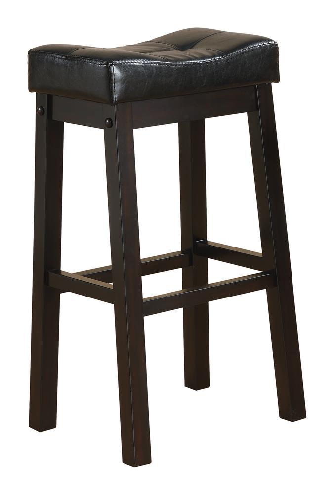 Donald Upholstered Bar Stools Black and Cappuccino (Set of 2) - Half Price Furniture