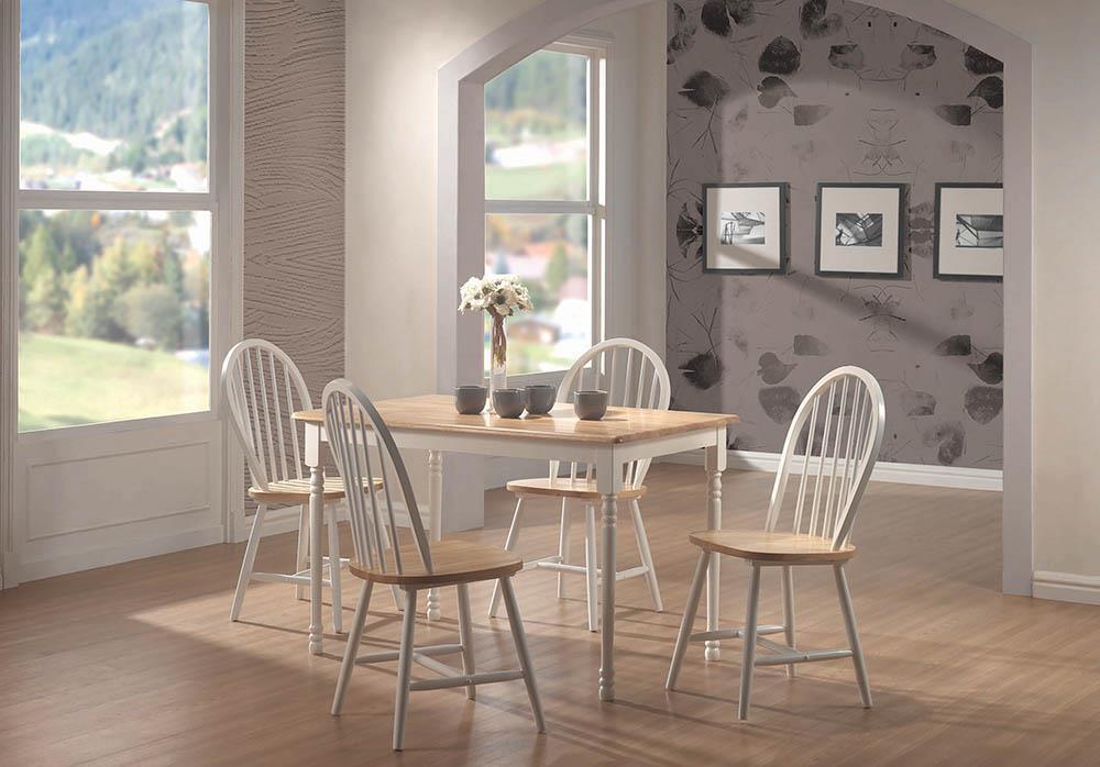 Taffee Rectangle Dining Table Natural Brown and White - Half Price Furniture