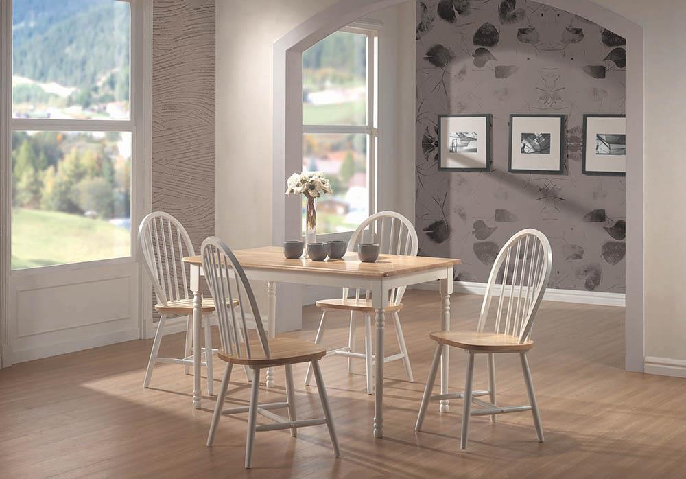 Taffee Rectangle Dining Table Natural Brown and White - Dining Table - Half Price Furniture