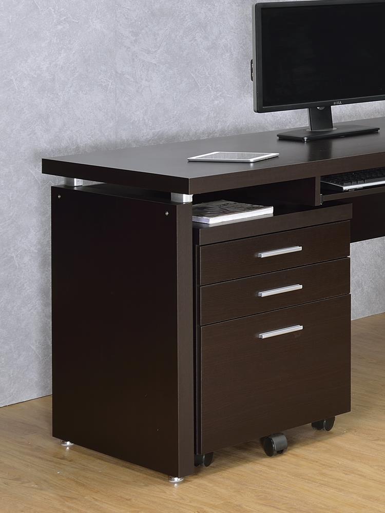 Skylar 3-drawer Mobile File Cabinet Cappuccino - File Cabinet - Half Price Furniture