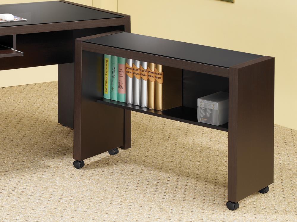 Skeena Mobile Return with Casters Cappuccino - Desk - Half Price Furniture